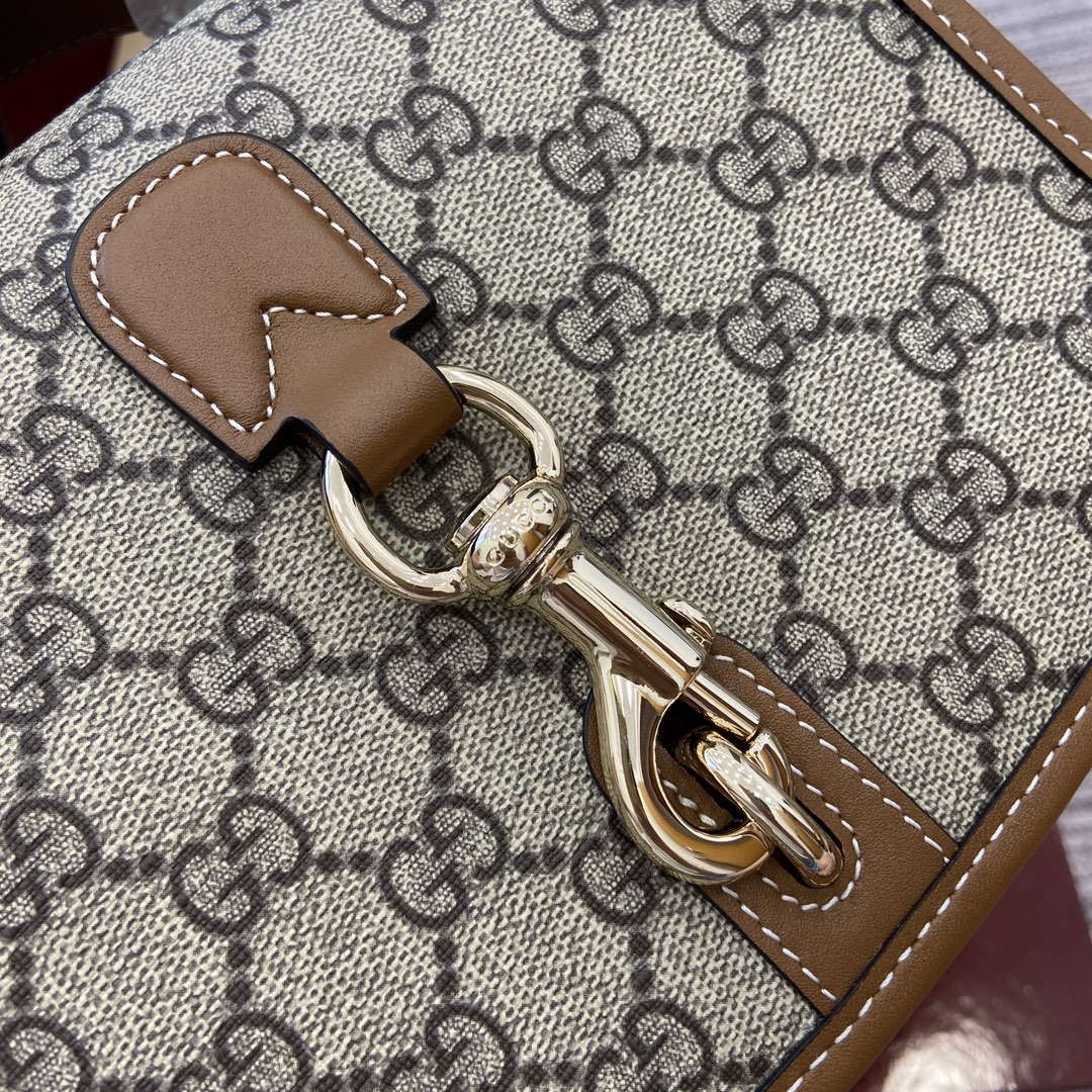 Gucci 815211 GG Emblem mini shoulder bag Beige and Brown | gucci 815211 gg emblem mini shoulder bag beige and brown 05