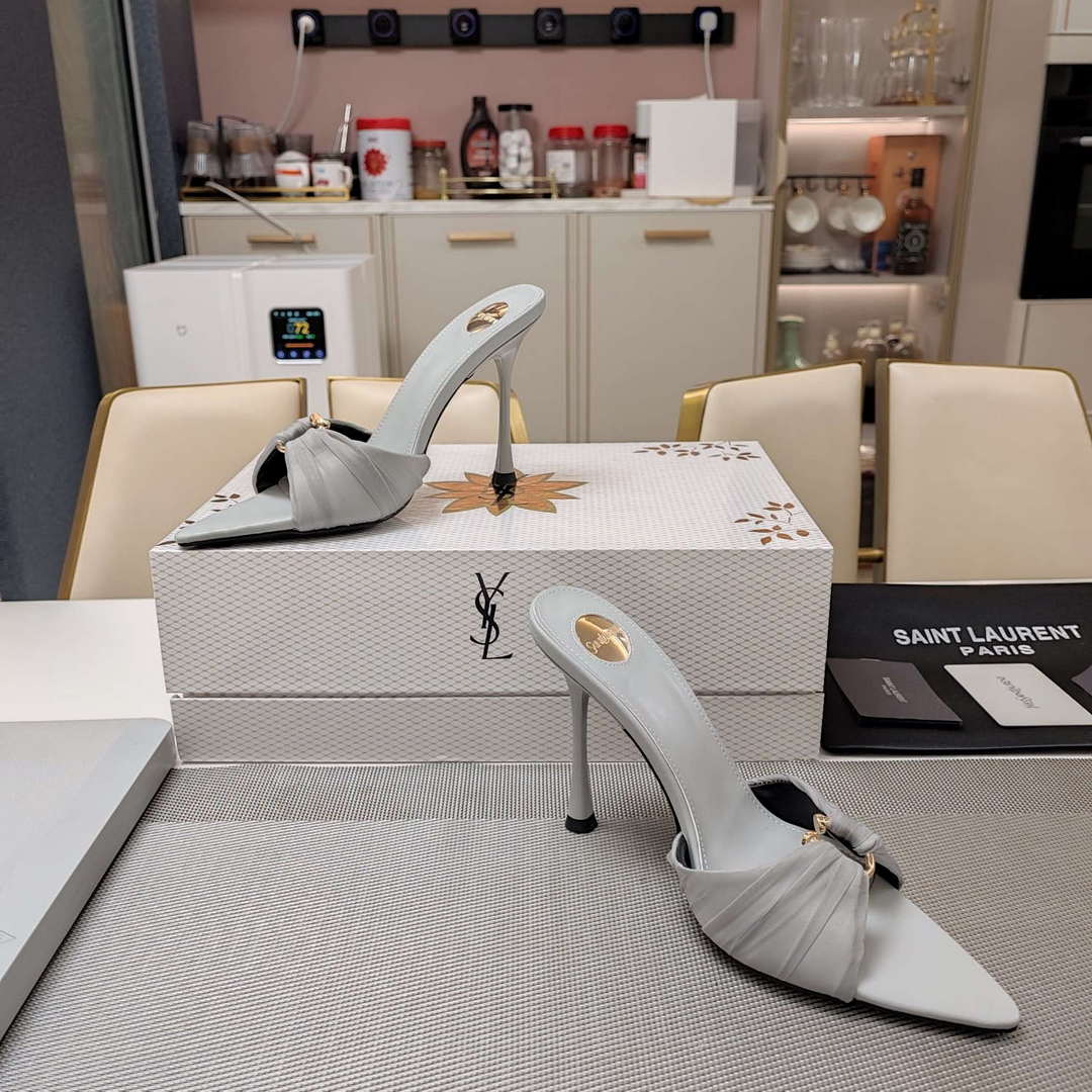 YSL Women's Babylone Mules in Smooth Leather Y20188 | ysl womens la scandale sandals in patent leather y20188 4