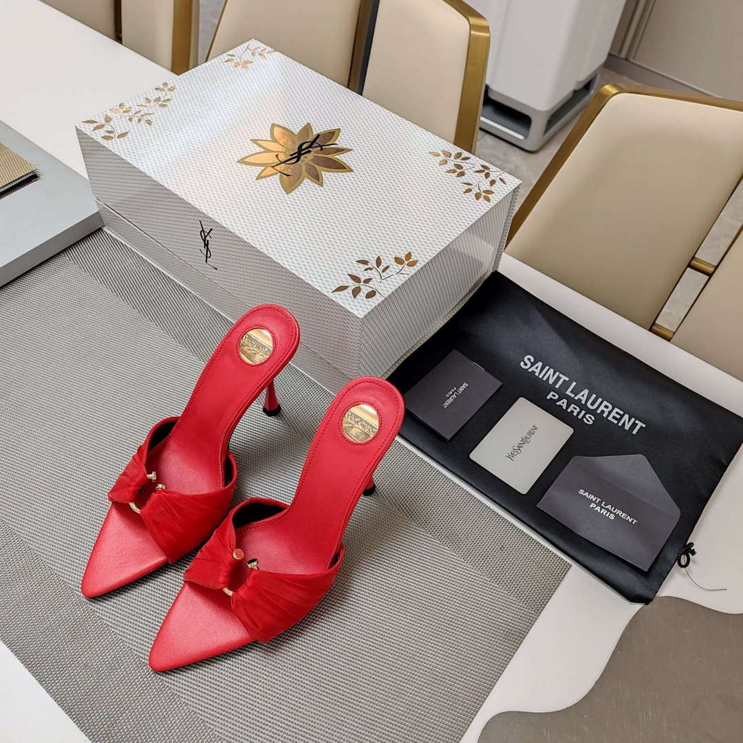 YSL Women's Babylone Mules in Smooth Leather Y20191 | ysl womens la scandale sandals in patent leather y20191 2