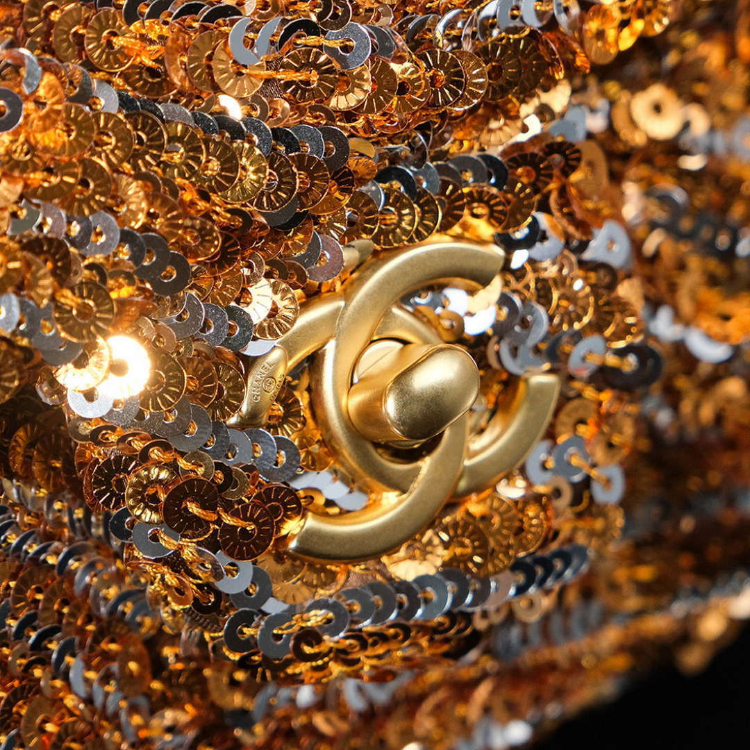 Chanel A09888 Evening sequin mini limited edition gold bronze AS4561 | chanel a09888 chanel sequin mini limited edition gold bronze 05