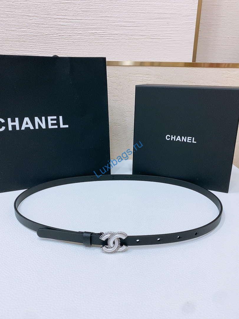 Chanel CC resin white with chain teeth gold and silver logo buckle 1.5cm AA0916