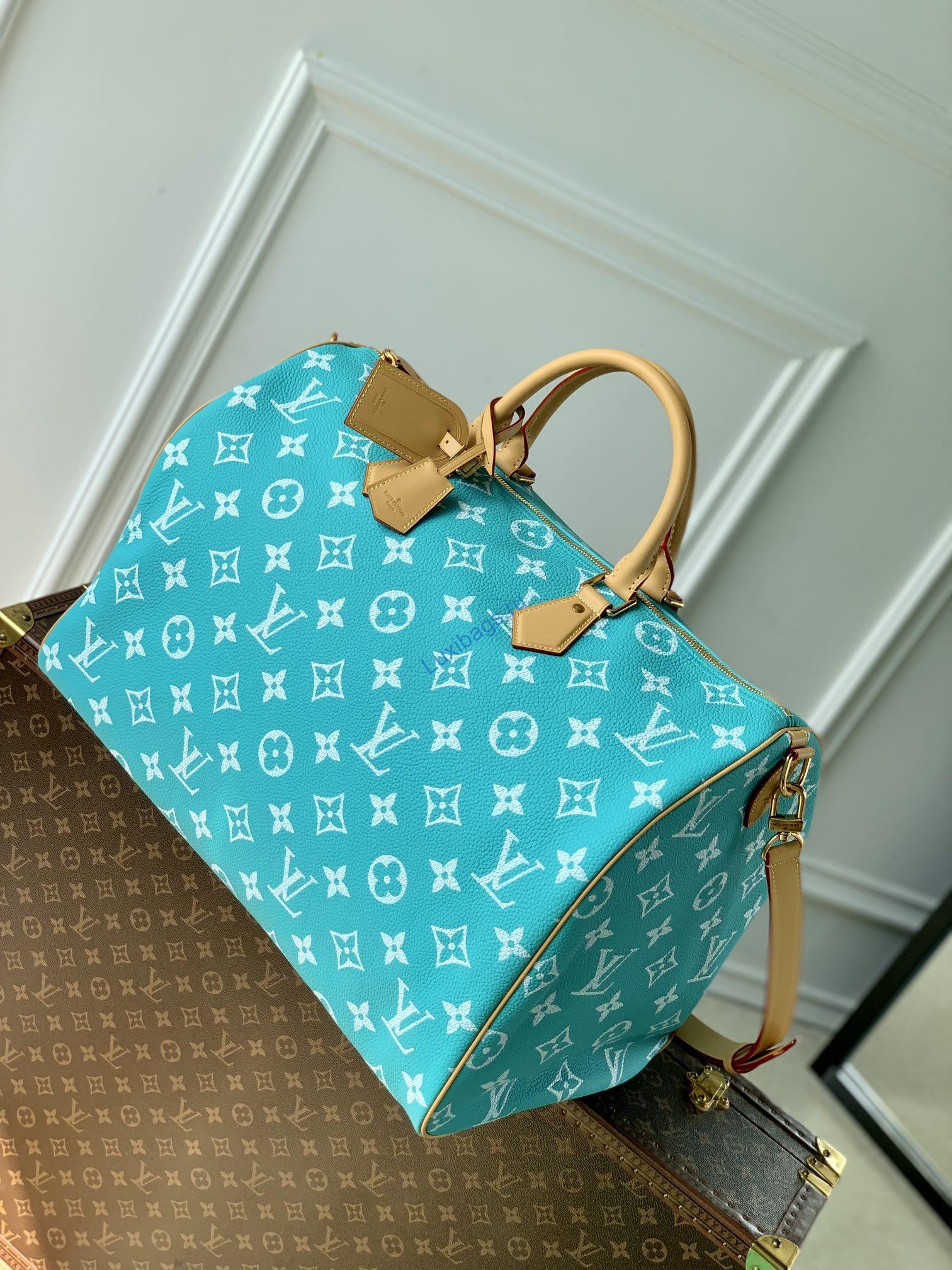 LV M11564 Louis Vuitton Speedy P9 Bandoulière 40 Bag Monogram Leather Lake Blue | lv m11564 louis vuitton speedy p9 bandouliere 40 bag monogram leather lake blue 02