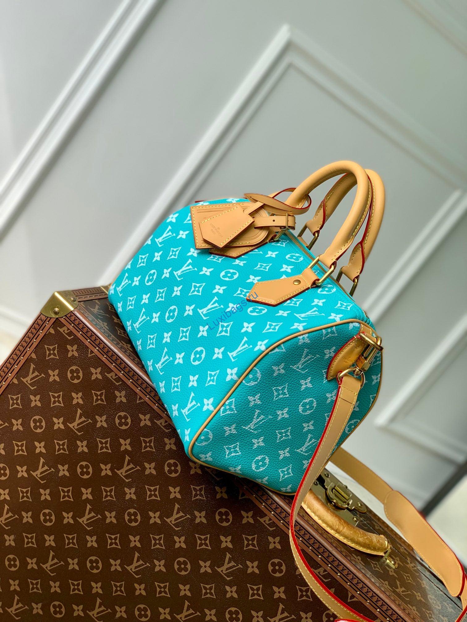 LV M21108 Louis Vuitton Speedy P9 Bandoulière 30 Bag Monogram Leather Fluorescent Lake Blue | lv m21108 louis vuitton speedy p9 bandouliere 30 bag monogram leather fluorescent lake blue 02