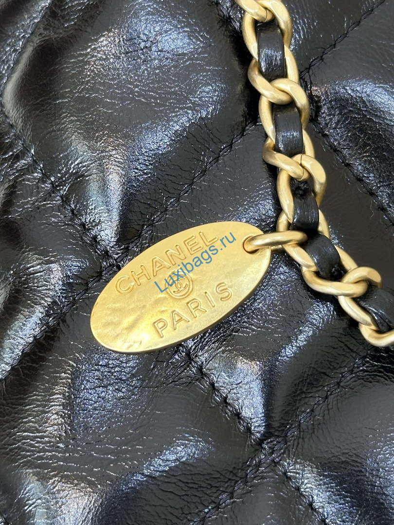 Chanel 25SS AS5528 Hobo Handbag in Lambskin Black | chanel 25ss as5528 hobo handbag in lambskin black 012