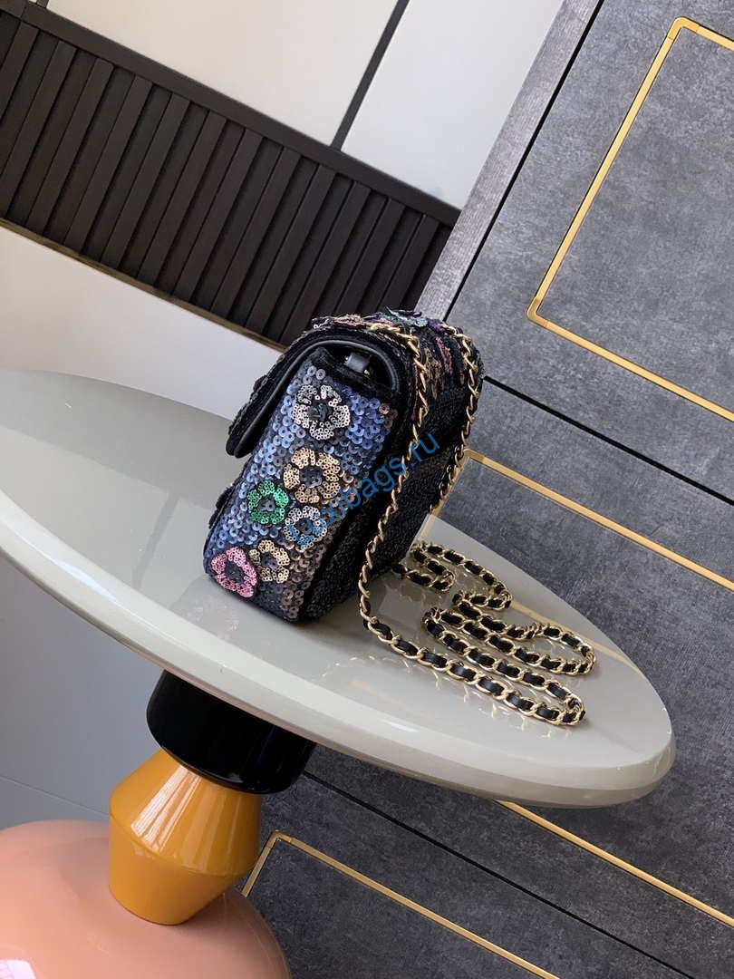 Chanel A69900 25C Mini Flap Handbag High-end handmade embroidery Sequined | chanel a69900 25c mini flap handbag high end handmade embroidery sequined 02