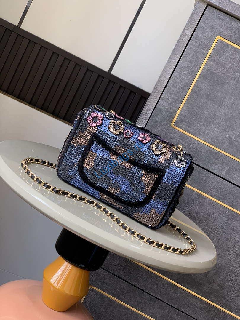 Chanel A69900 25C Mini Flap Handbag High-end handmade embroidery Sequined | chanel a69900 25c mini flap handbag high end handmade embroidery sequined 03