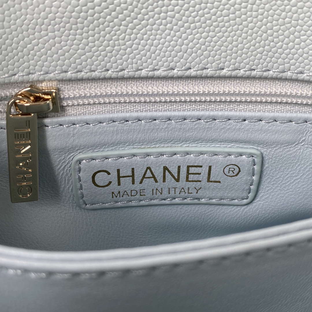 Chanel A92990 Medium Flap Bag With Top Handle Calfskin Bag Light Blue | chanel a92990 medium flap bag with top handle calfskin bag light blue 07