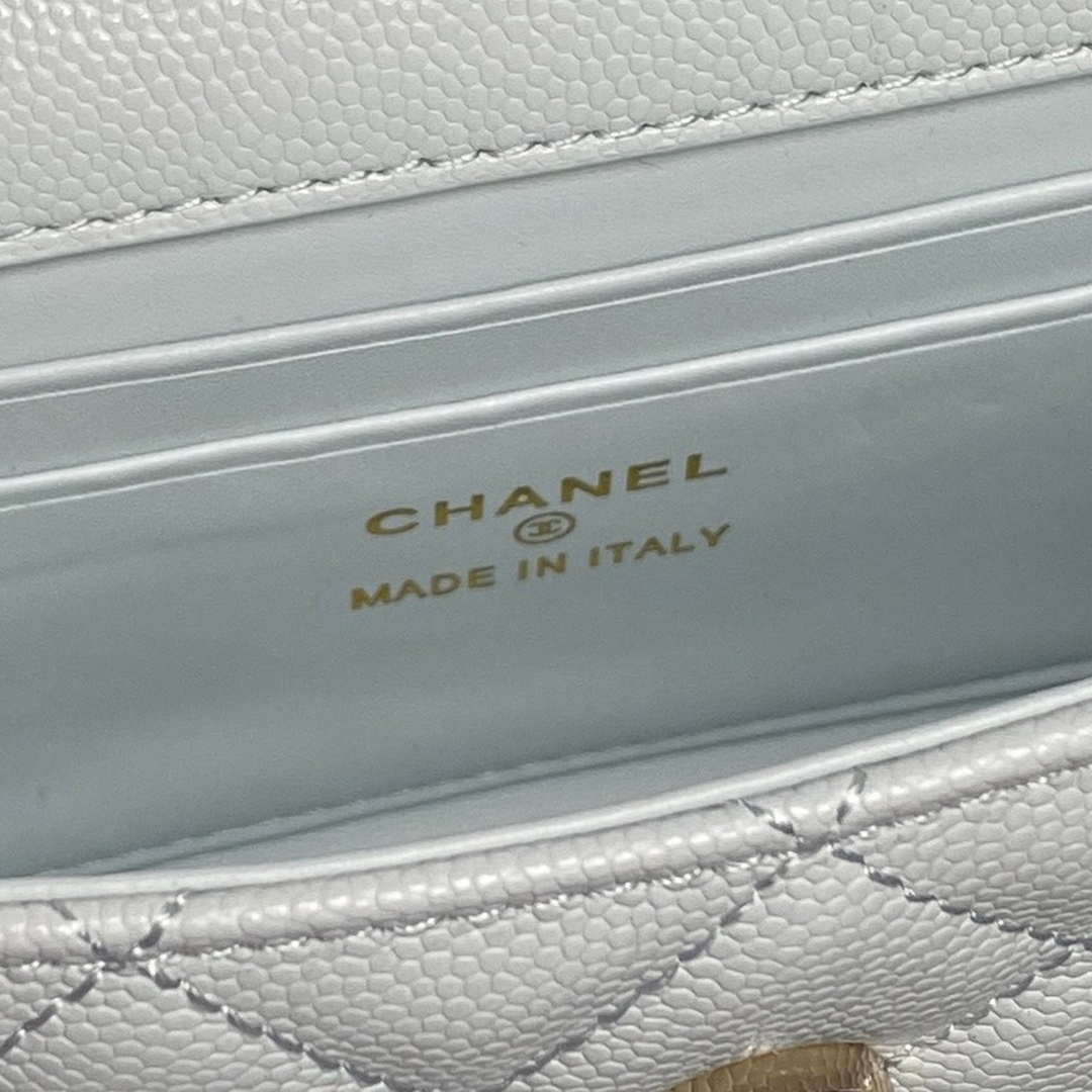 Chanel AP3238 Flap Chain Bag Light Blue Lambskin Gold With Handle Bag | chanel ap3238 flap chain bag light blue lambskin gold with handle bag 09