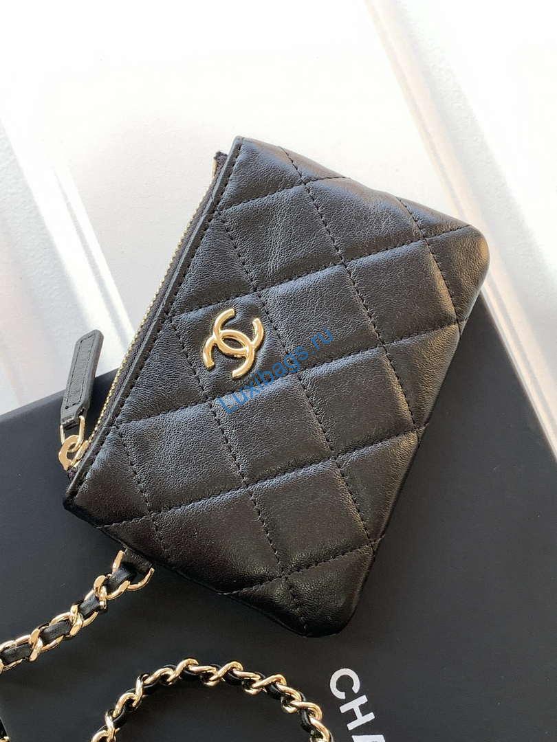 Chanel AP4572 25S Clutch With Chain Mesh Shiny Lambskin & Gold-Tone Metal Black | chanel ap4572 25s clutch with chain mesh shiny lambskin gold tone metal 07