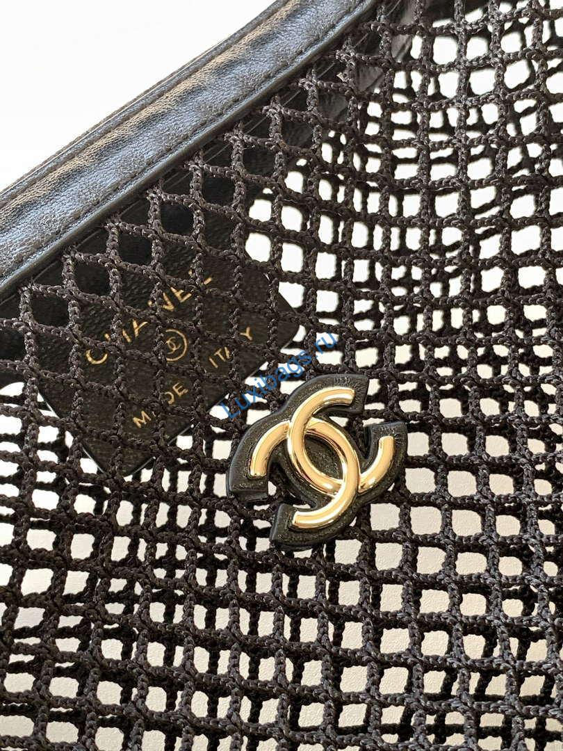 Chanel AP4575 25S Pouch Mesh Shiny Lambskin & Gold-Tone Metal Black | chanel ap4575 25s pouch mesh shiny lambskin gold tone metal black 06