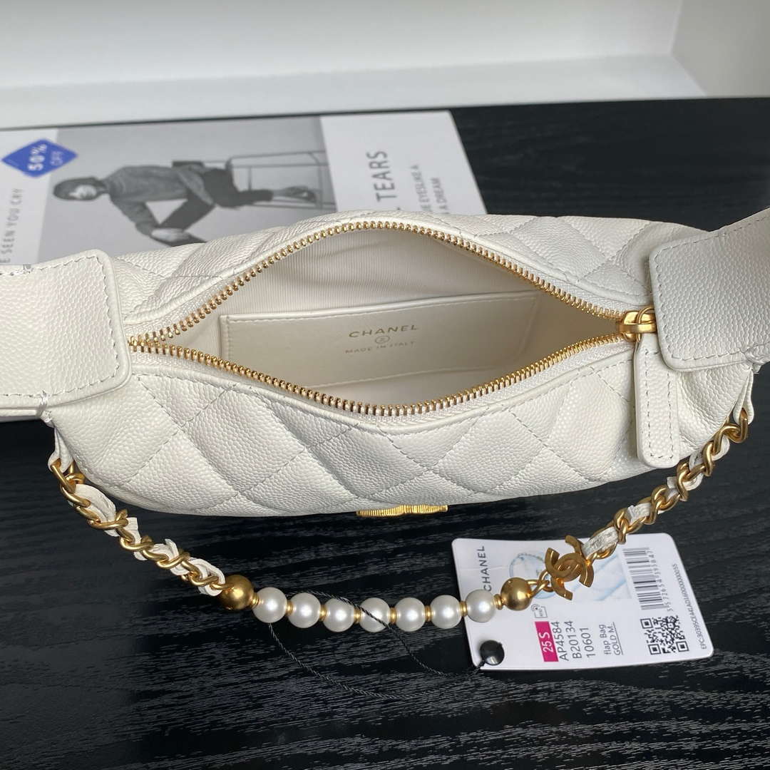 Chanel AP4584 25S Pouch Grained Purple Calfskin Imitation Pearl Gold | chanel ap4584 25s pouch grained white calfskin imitation pearl gold 35 2fefd1b7 3bf8 467e 9d6b 161ffdf5aafd