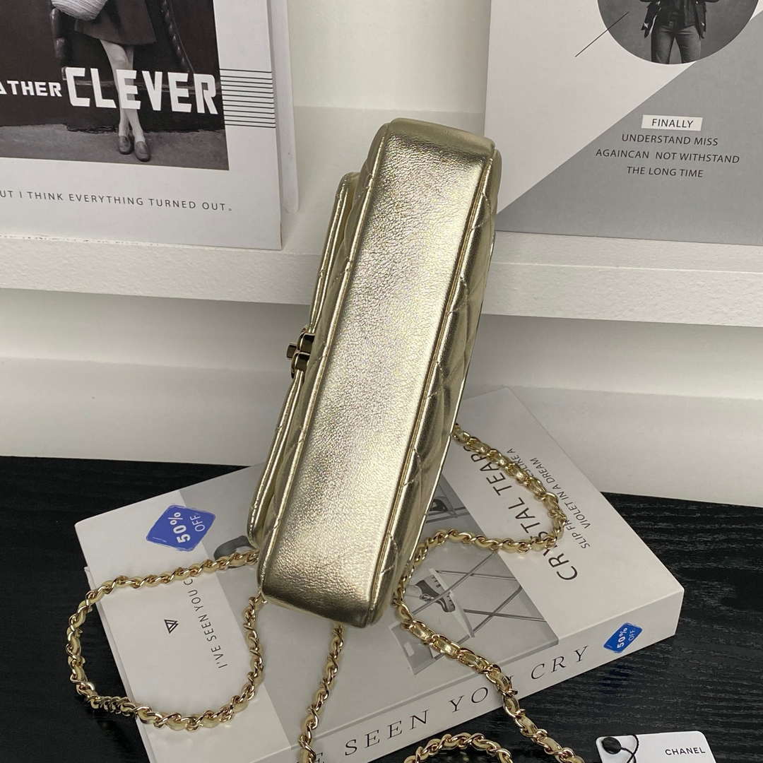 Chanel AP4592 25S Mini Flap Lambskin Gold | chanel ap4592 25s mini flap lambskin gold gold 07