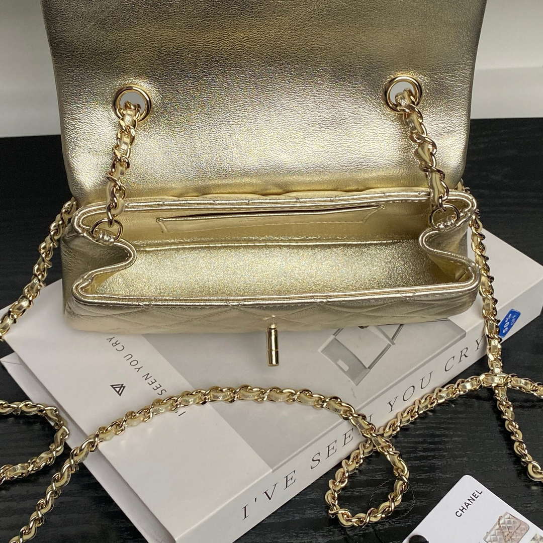Chanel AP4592 25S Mini Flap Lambskin Gold | chanel ap4592 25s mini flap lambskin gold gold 08