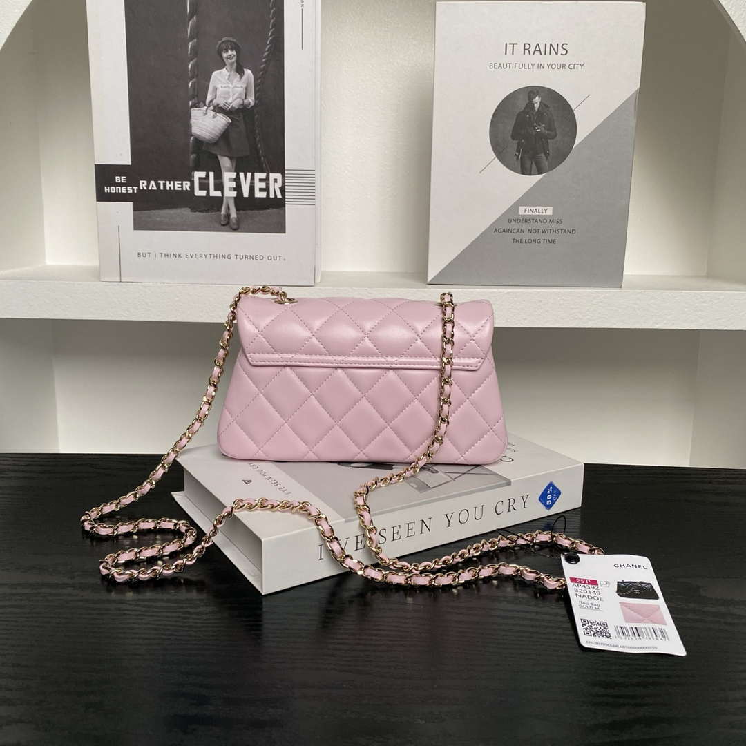Chanel AP4592 25S Mini Flap Lambskin Pink gold | chanel ap4592 25s mini flap lambskin pink gold 02