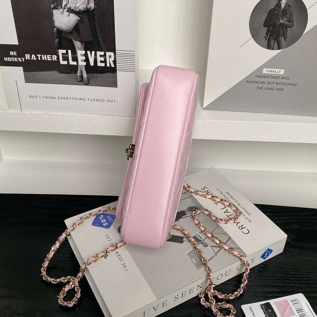 Chanel AP4592 25S Mini Flap Lambskin Pink gold | chanel ap4592 25s mini flap lambskin pink gold 06