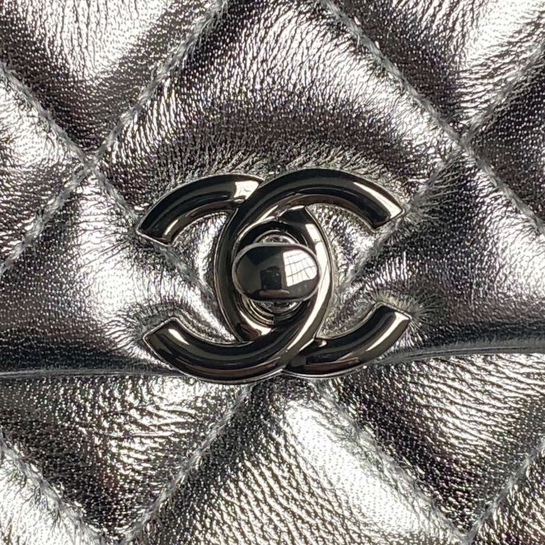 Chanel AP4592 25S Mini Flap Lambskind Silver | chanel ap4592 25s mini flap lambskin silver sliver 03