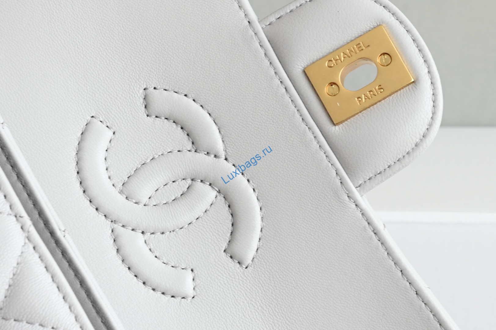 Chanel 25SS AS5354 Mini Flap Bag with Top Handle Lambskin Gray | chanel as5354 mini flap bag with top handle lambskin gray 007