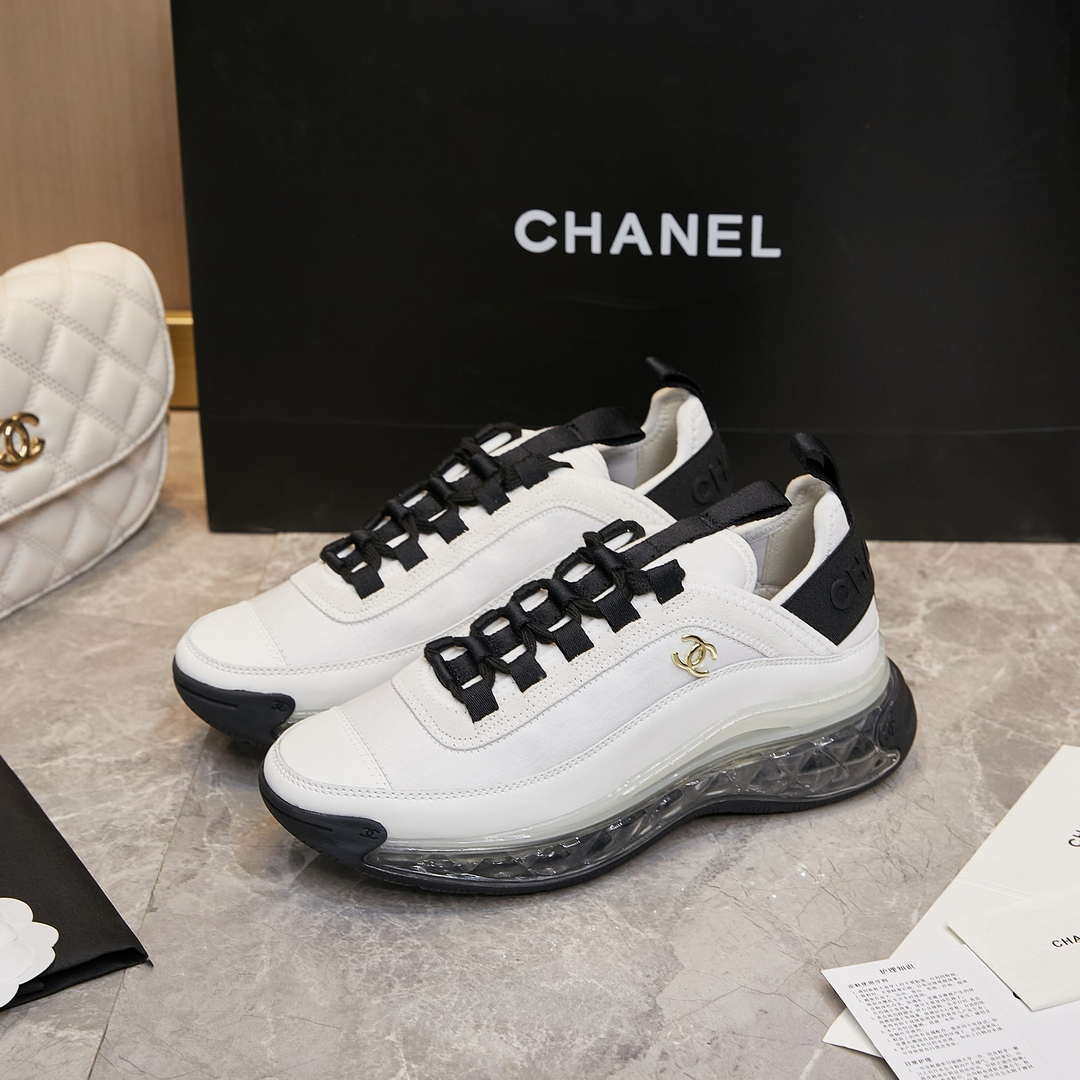 Chanel G39066 Men Women's Classic double C LOGO Trainer Sneaker C91341 | chanel g39066 men womens classic double c logo trainer sneaker c91341 002