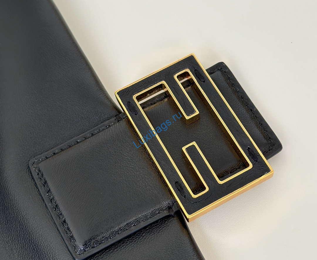 Fendi 8BR833AQ0DF1SK5 Mamma Baguette Medium Black nappa leather bag 8677M | fendi 8br833aq0df1sk5 mamma baguette medium black nappa leather bag 8677m 06