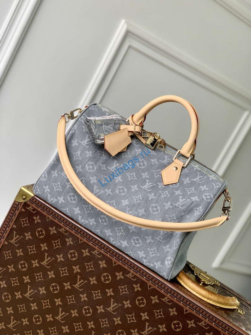 LV M13344 Louis Vuitton Speedy Soft 30 Bag Washed Gray