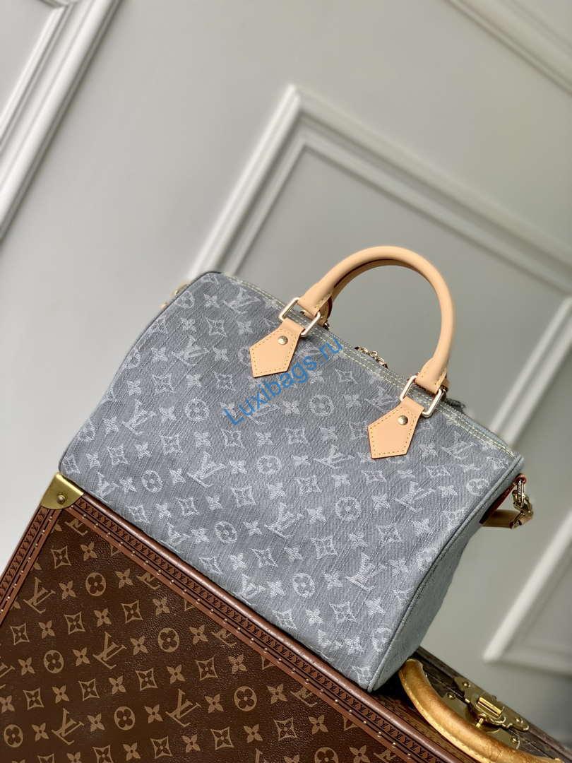 LV M13344 Louis Vuitton Speedy Soft 30 Bag Washed Gray | lv m13344 louis vuitton speedy soft 30 bag washed gray 3