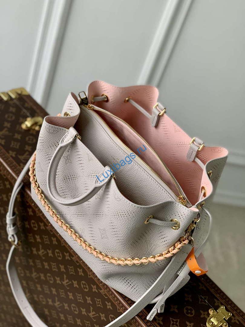 LV M13838 Louis Vuitton Bella Tote Mahina Bag Pink/Gray | lv m13838 louis vuitton bella tote bag pink gray 9