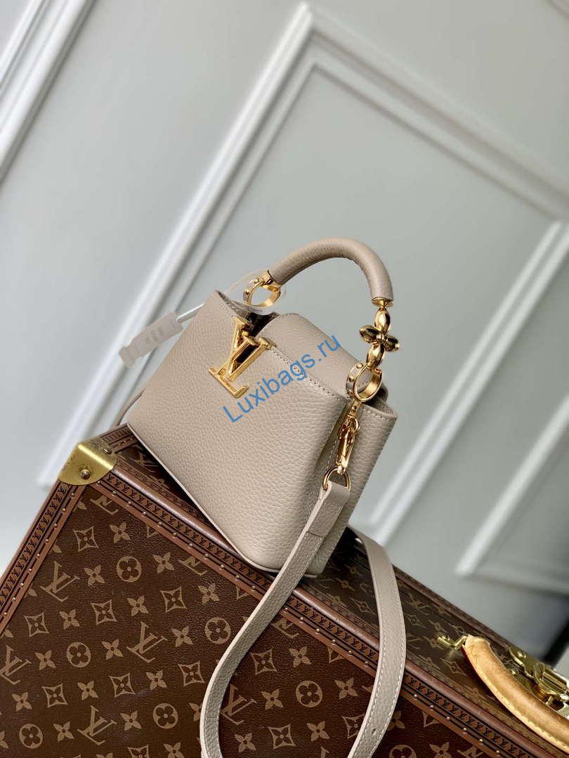 LV M23944 Louis Vuitton Capucines Mini Jewelily Handbag Quartz | lv m23944 louis vuitton capucines mini bag taurillon leather quartz 2