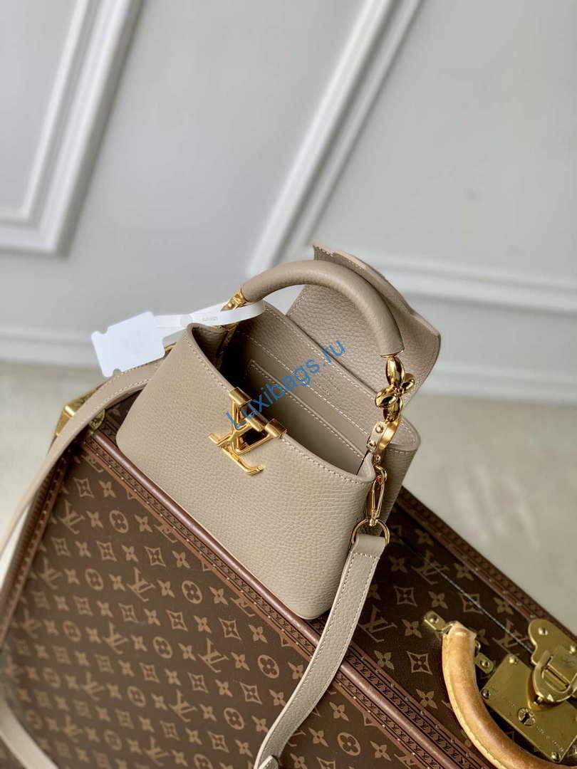 LV M23944 Louis Vuitton Capucines Mini Jewelily Handbag Quartz | lv m23944 louis vuitton capucines mini bag taurillon leather quartz 9