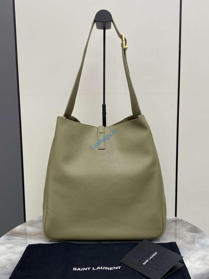YSL 753837 Le 5 À 7 Supple Large In Smooth Leather Green | ysl 753837 le 5 a 7 supple large in smooth leather green 02