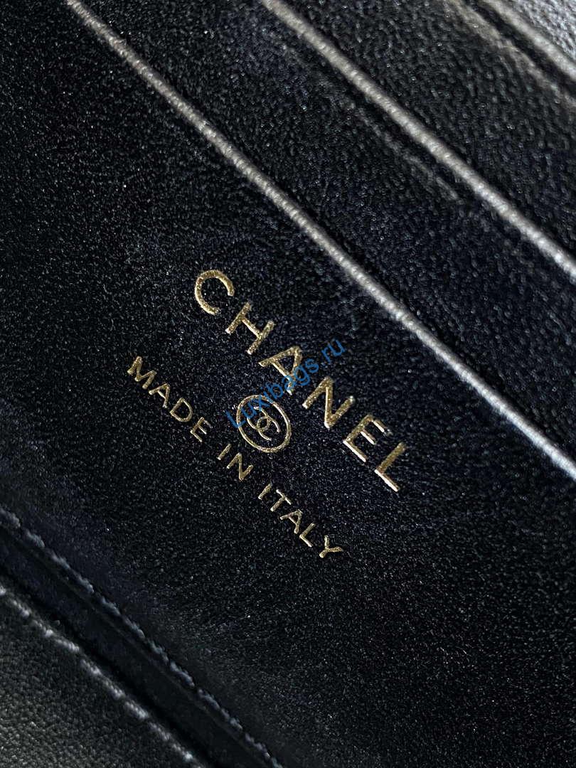 Chanel AP4404 Long Vanity with Chain Grained Calfskin & Gold-Tone Metal | chanel ap4404 clutch with chain vanity box bag black 009