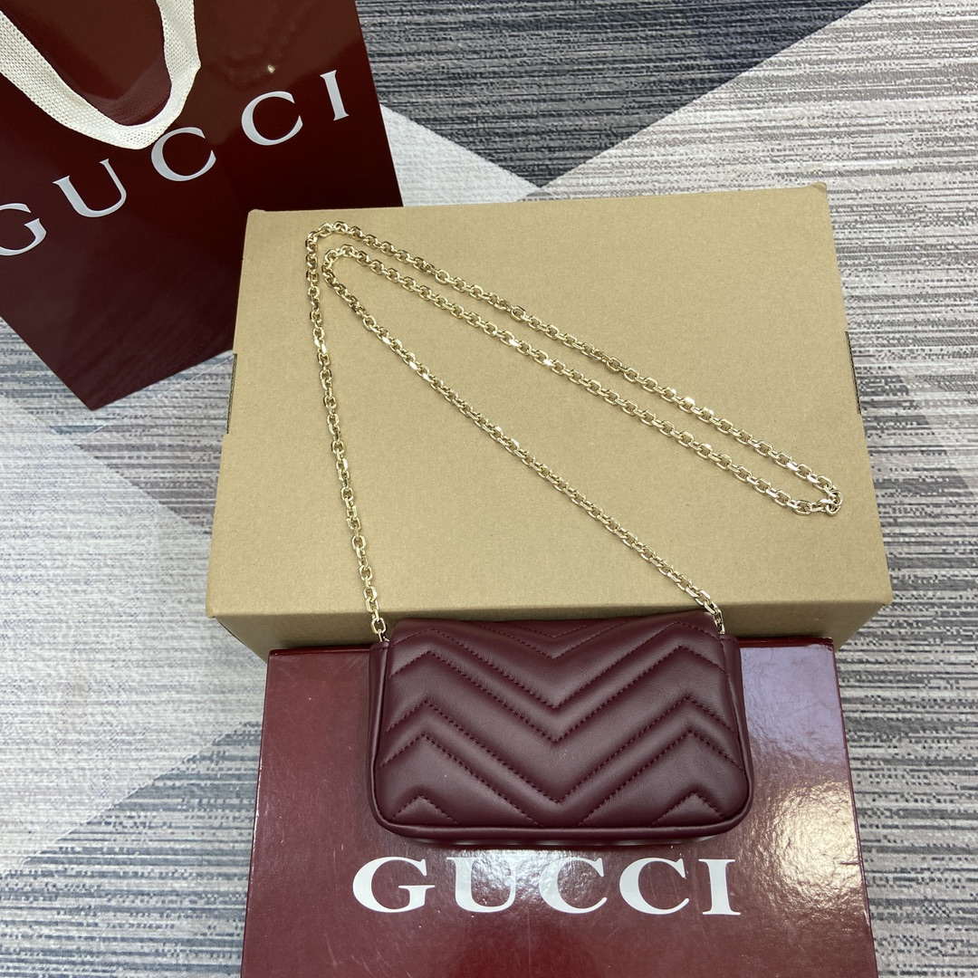 Gucci 841290 GG Marmont Mini Shoulder Bag Ancora red | gucci 841290 gg marmont mini shoulder bag anchor red 2