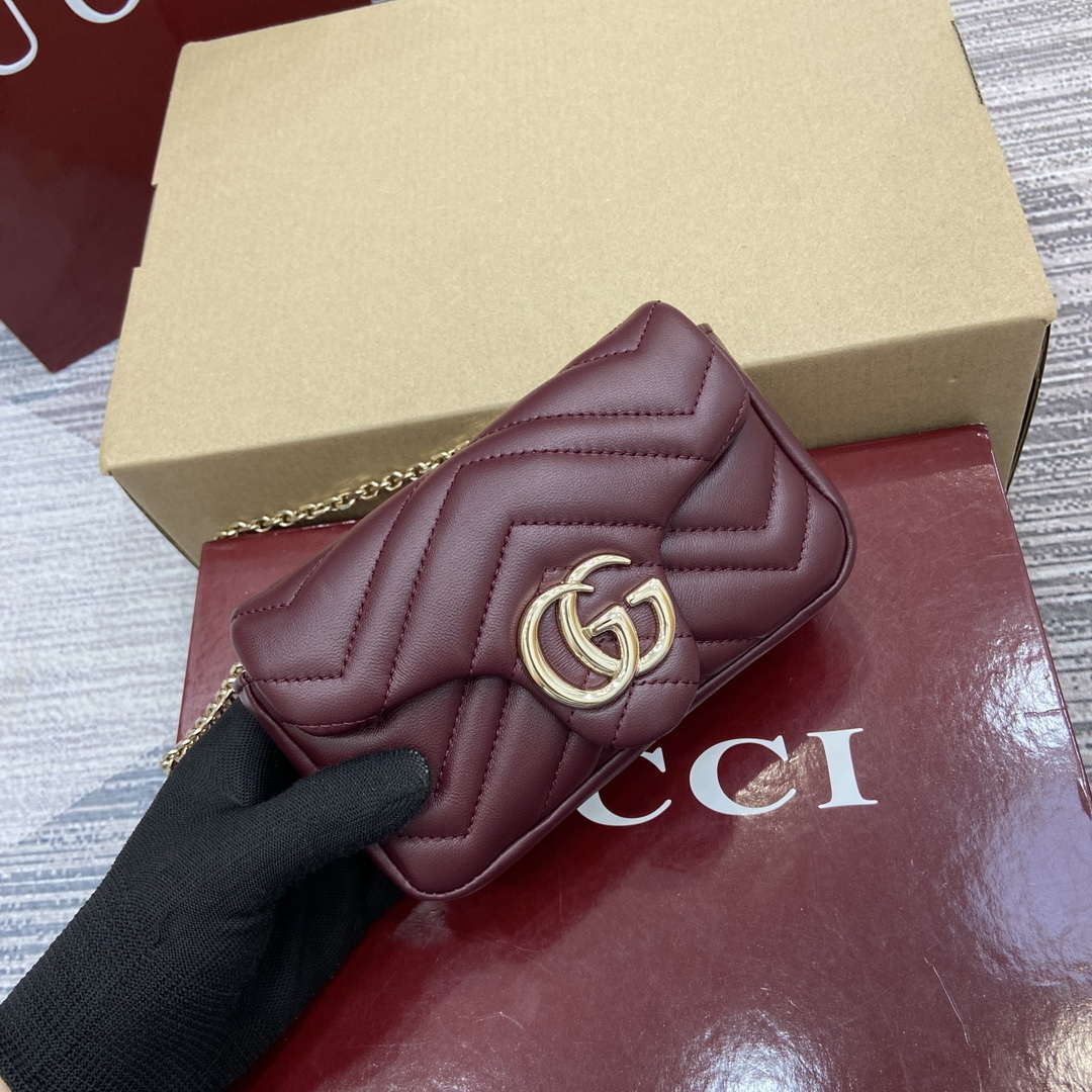 Gucci 841290 GG Marmont Mini Shoulder Bag Ancora red | gucci 841290 gg marmont mini shoulder bag anchor red 4