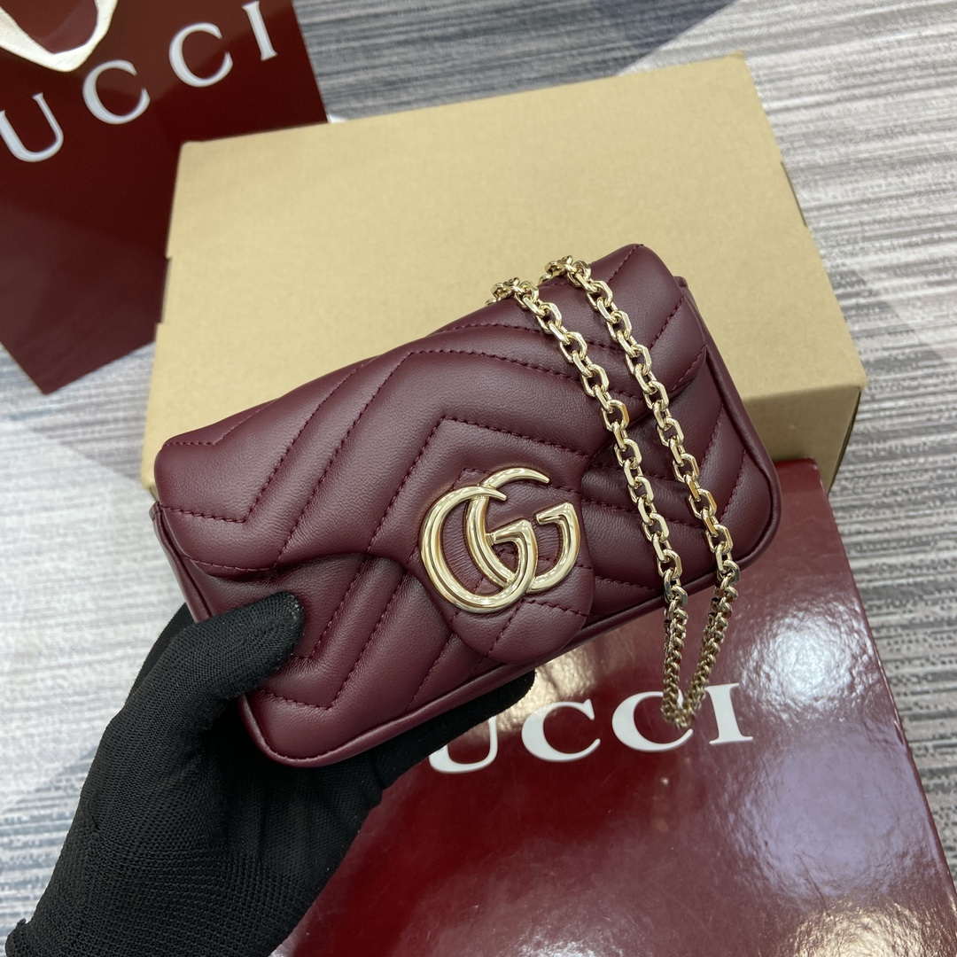 Gucci 841290 GG Marmont Mini Shoulder Bag Ancora red | gucci 841290 gg marmont mini shoulder bag anchor red 5