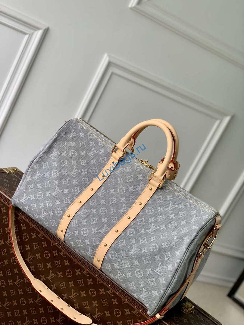 LV M13748 Louis Vuitton Keepall Bandoulière 45 Bag Cloudy Gray | lv m13748 louis vuitton keepall bandouliere 45 bag cloudy gray 2