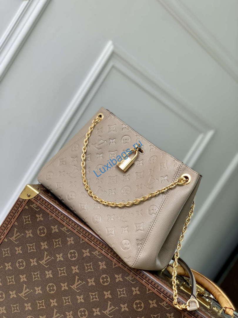 LV M14414 Louis Vuitton Anytime PM Cowhide Leather Bag Tourterelle Gray | lv m14414 louis vuitton anytime pm cowhide leather bag elephant gray 2
