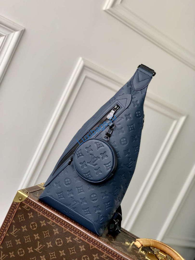LV M21890 Louis Vuitton Duo Slingbag Calf Leather Blue