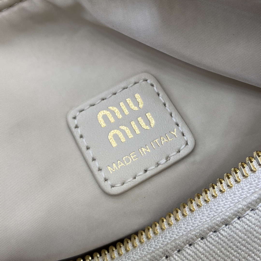 MiuMiu 5NE841 Gabardine Pouch Bag Plaster White/Chalk White | miumiu 5ne841 gabardine pouch bag plaster white chalk white 10