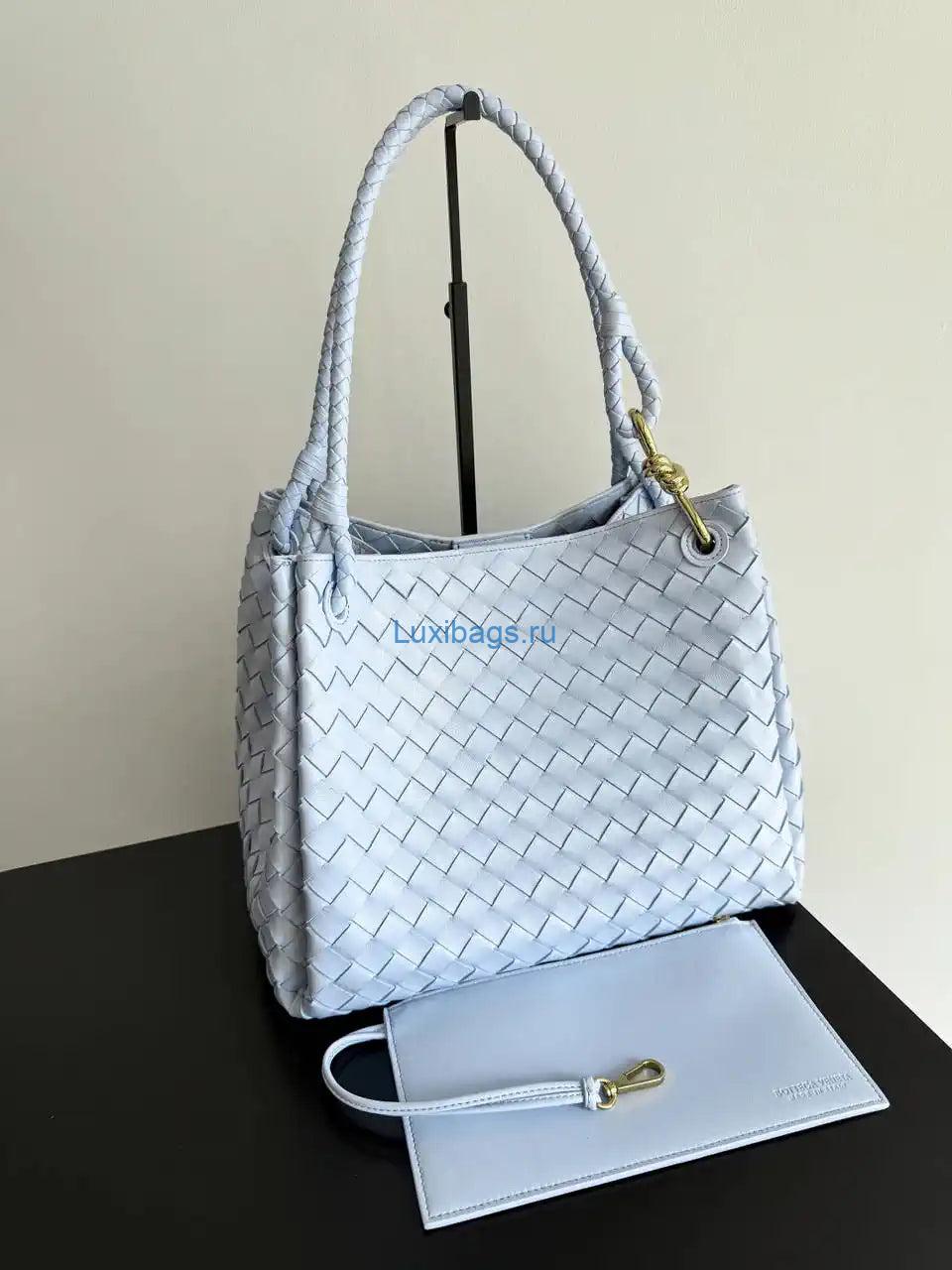 Bottega Veneta BV 796571 Large Andiamo Parachute Lake Blue | bottega veneta bv 796571 large andiamo parachute 21