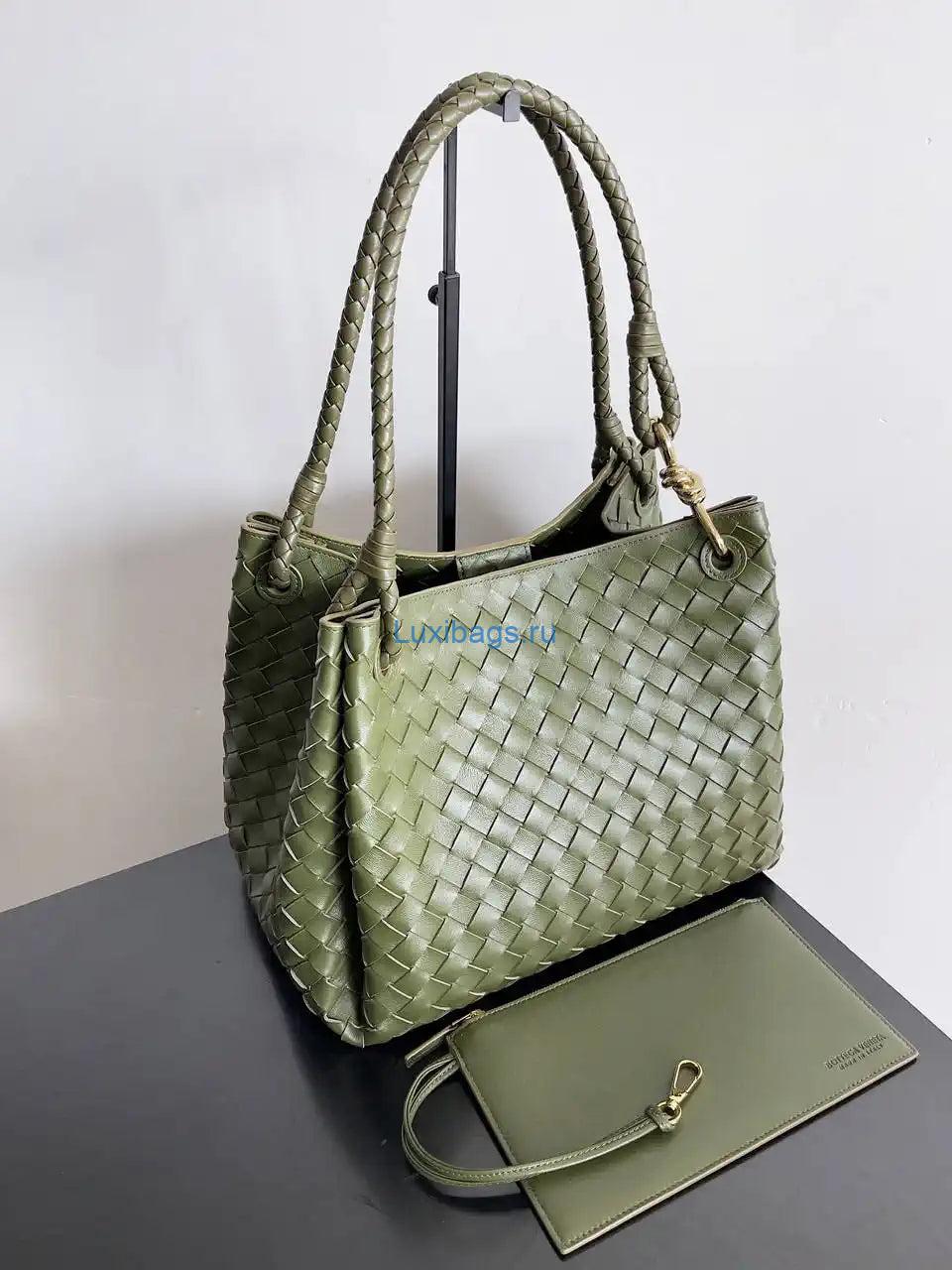 Bottega Veneta BV 796571 Large Andiamo Parachute Olive Green | bottega veneta bv 796571 large andiamo parachute 38