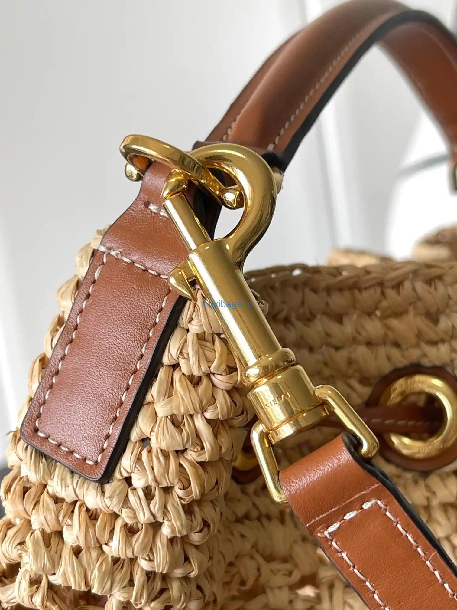 Celine 117862 Clara Classic Panier In Raffia And Calfskin Natural | celine 10m432 clara classic panier in raffia and calfskin natural 04