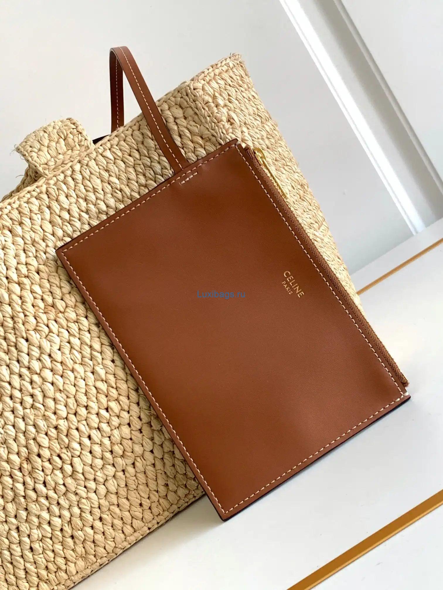 celine 199162 tote classic panier in raffia and calfskin natural & brown 5 Celine 199162 Tote Classic Panier In Raffia And Calfskin Natural & Brown | celine 199162 tote classic panier in raffia and calfskin natural 06