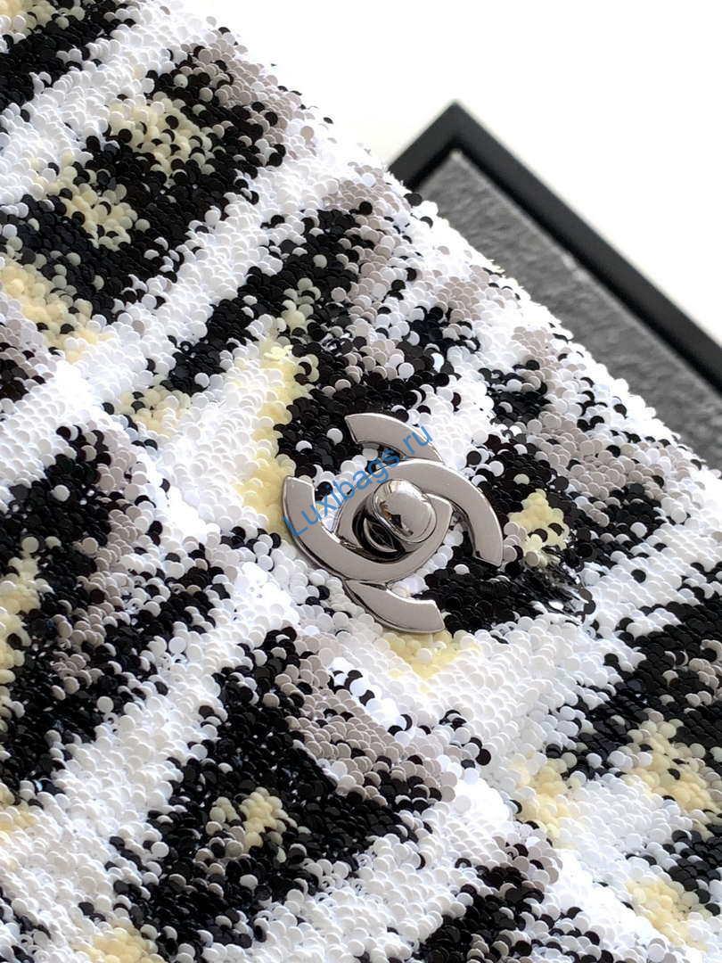 chanel a01112 flap classic 11.12 handbag 24s letter shape silver shiny sequin 4 Chanel A01112 Flap Classic 11.12 Handbag 24S letter shape Silver shiny sequin | chanel a01112 flap classic 11 12 handbag 24s letter shape silver shiny sequin 05