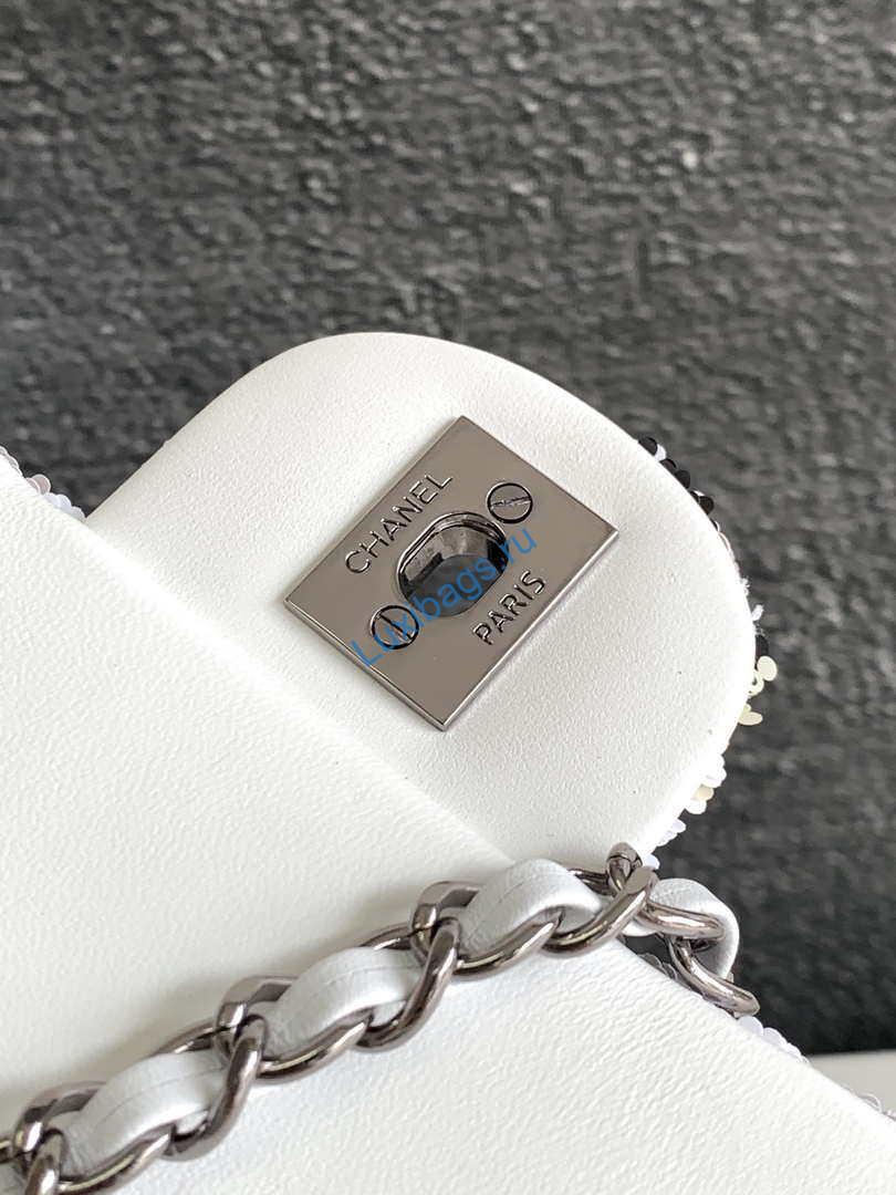 chanel a01112 flap classic 11.12 handbag 24s letter shape silver shiny sequin 6 Chanel A01112 Flap Classic 11.12 Handbag 24S letter shape Silver shiny sequin | chanel a01112 flap classic 11 12 handbag 24s letter shape silver shiny sequin 07