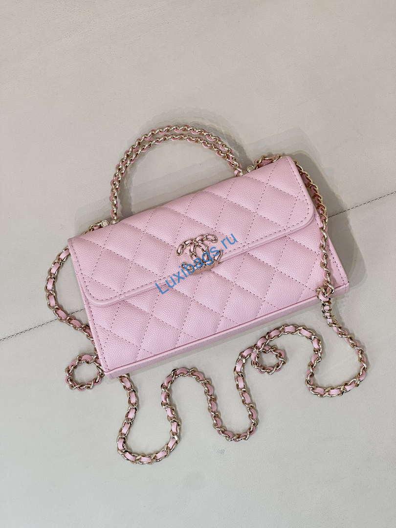 Chanel AP3238 Flap Chain Bag Pink Lambskin Gold With Handle Bag | chanel ap3238 flap chain bag pink lambskin gold with handle bag 03