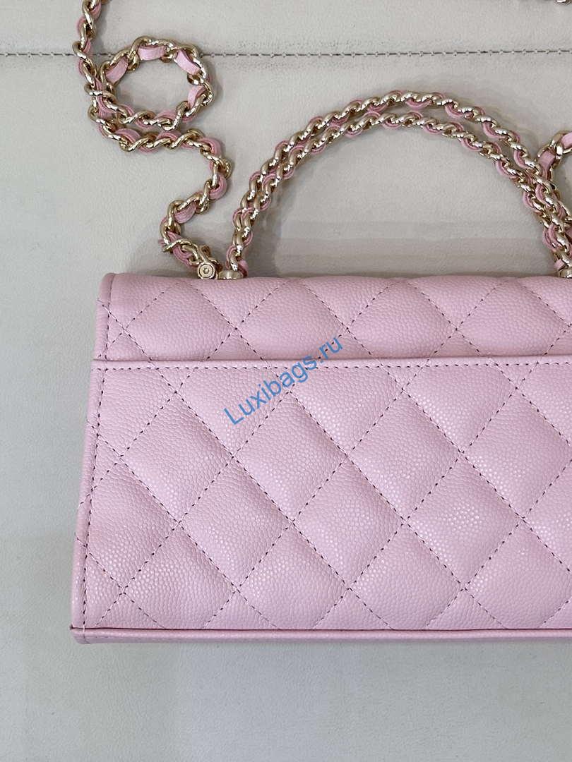 Chanel AP3238 Flap Chain Bag Pink Lambskin Gold With Handle Bag | chanel ap3238 flap chain bag pink lambskin gold with handle bag 09