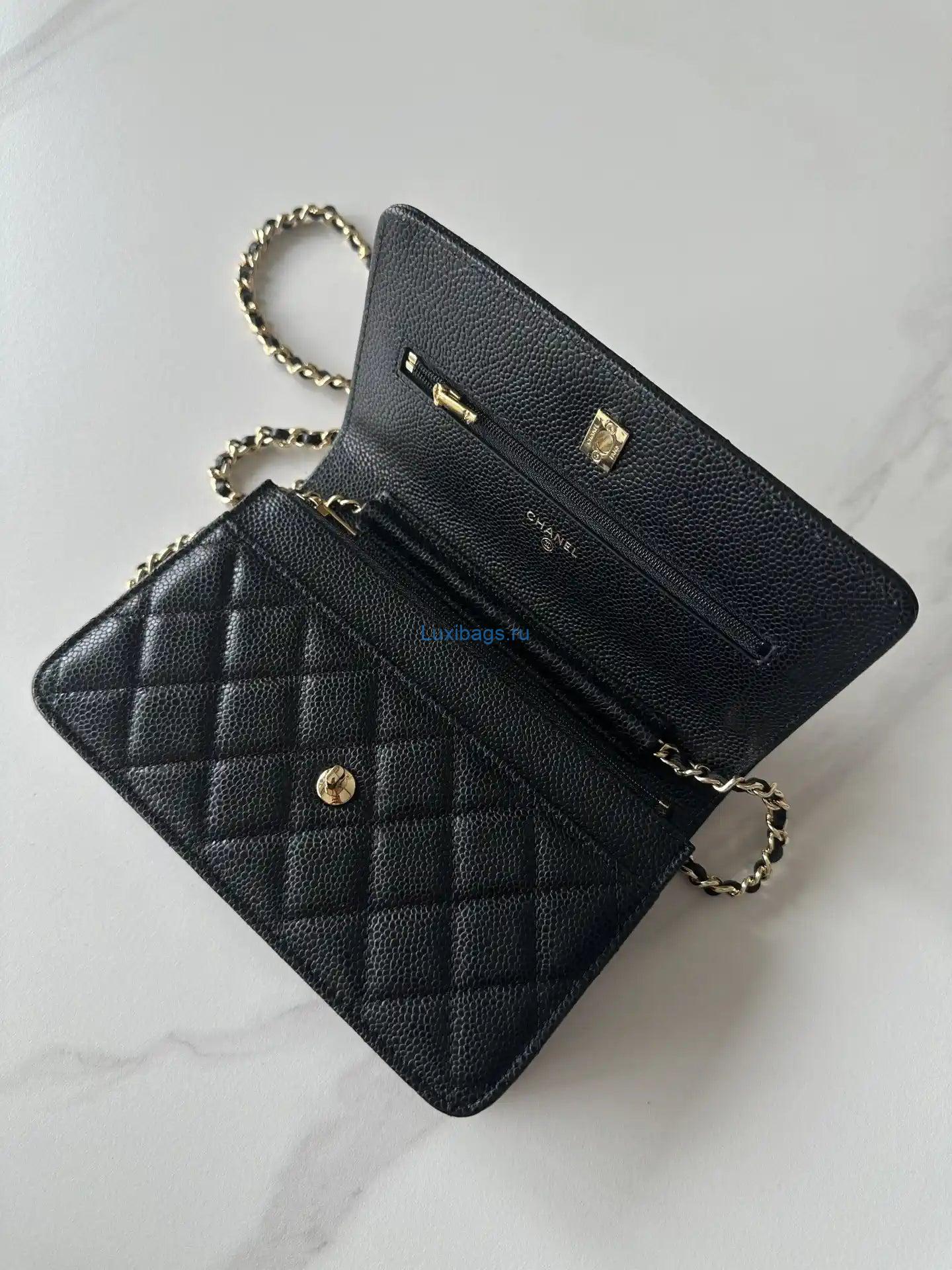 Chanel AP4241 Classic Wallet On Chain Grained Shiny Calfskin Black | chanel ap4241 classic wallet on chain grained shiny calfskin 05