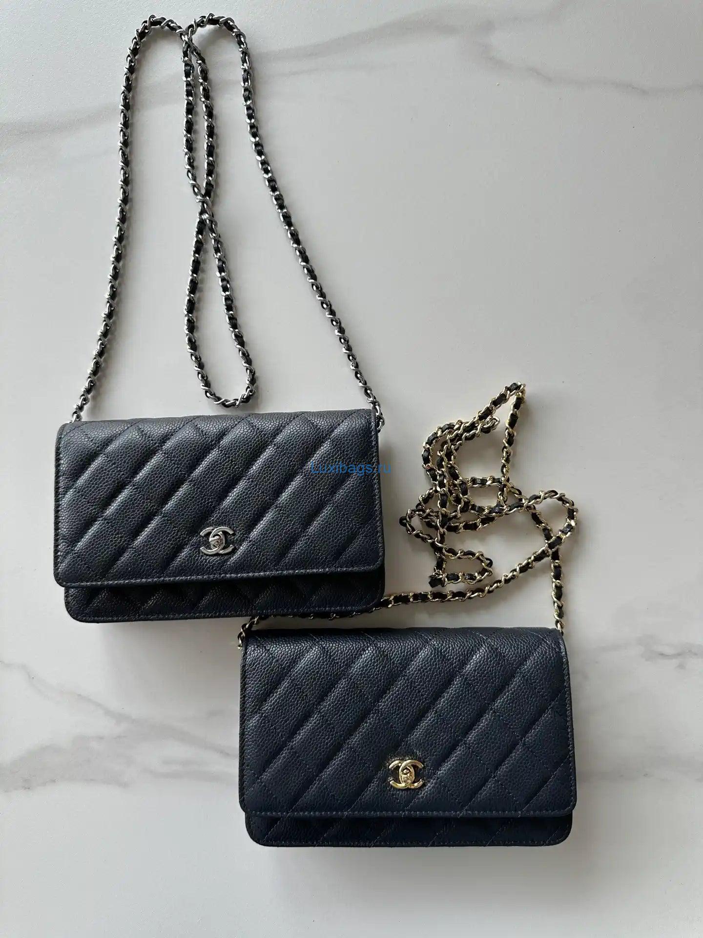 Chanel AP4241 Classic Wallet On Chain Grained Shiny Calfskin Navy Blue | chanel ap4241 classic wallet on chain grained shiny calfskin 148