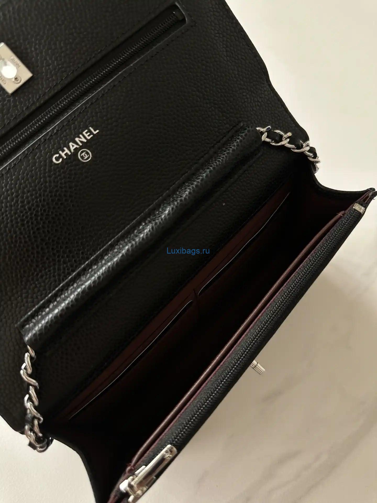 Chanel AP4241 Classic Wallet On Chain Grained Shiny Calfskin Black | chanel ap4241 classic wallet on chain grained shiny calfskin 15