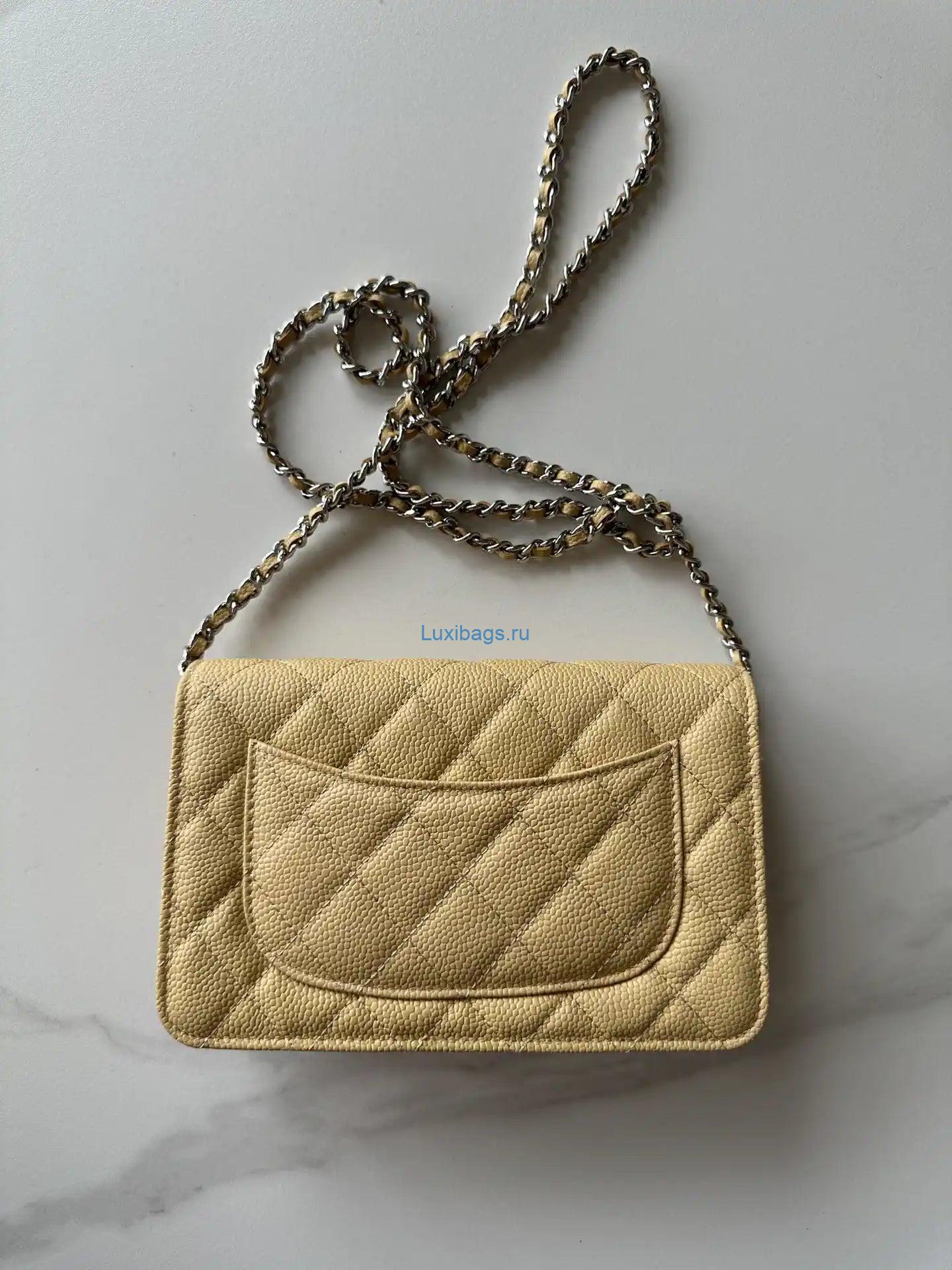 Chanel AP4241 Classic Wallet On Chain Grained Shiny Calfskin Apricot | chanel ap4241 classic wallet on chain grained shiny calfskin 30