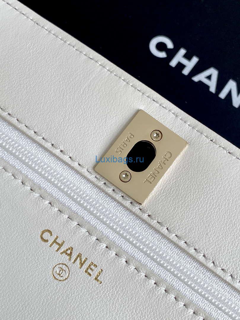 Chanel AP4323 Wallet On Chain Lambskin Diamanté Gold White | chanel ap4323 wallet on chain lambskin diamante gold white 06